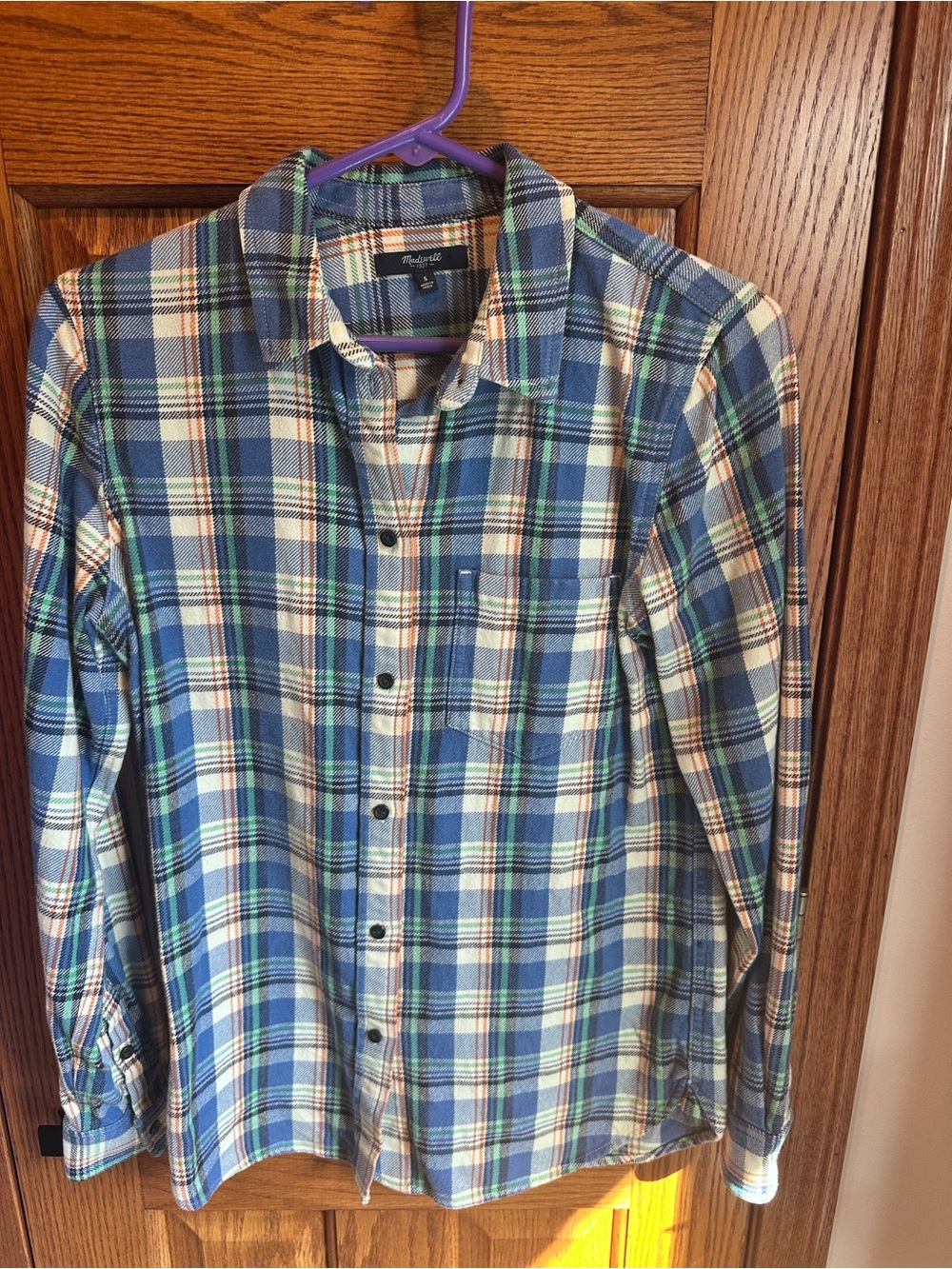 Madewell Flannel Shirt Tulsa Plaid Boyshirt Size Small 100% cotton